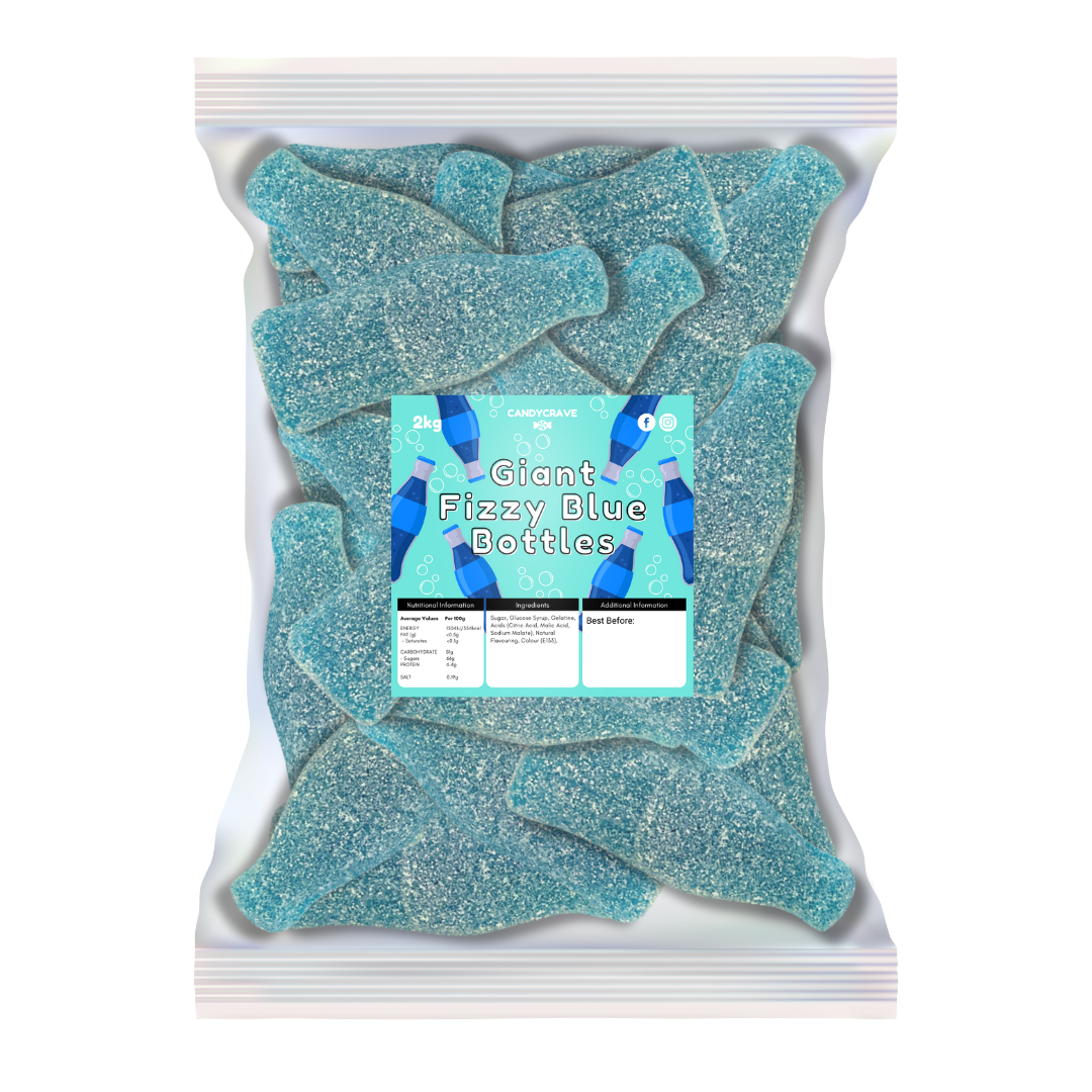 Candycrave Giant Fizzy Blue Bottles - 2kg