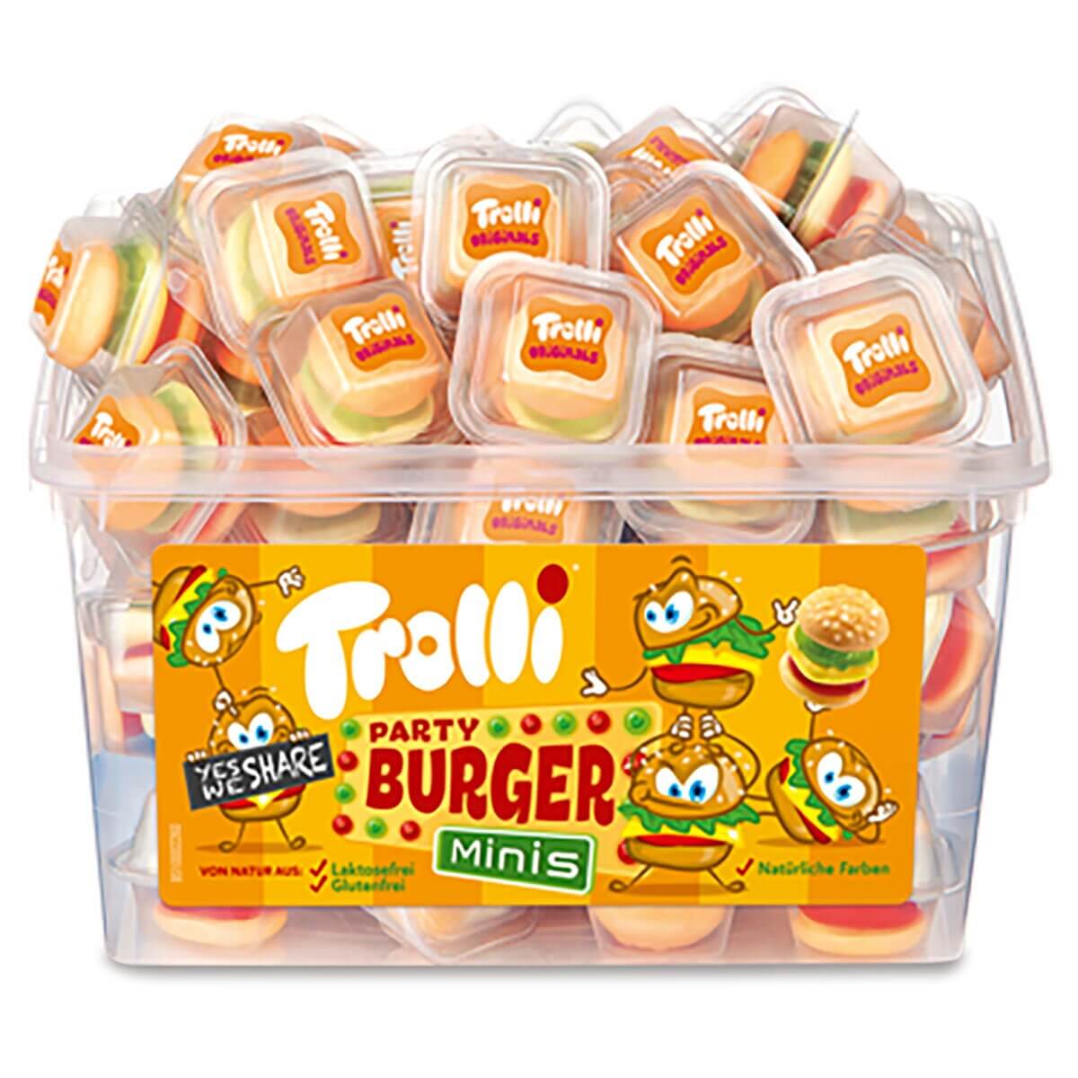 Trolli Mini Party Candy Burgers Tub 60 Count