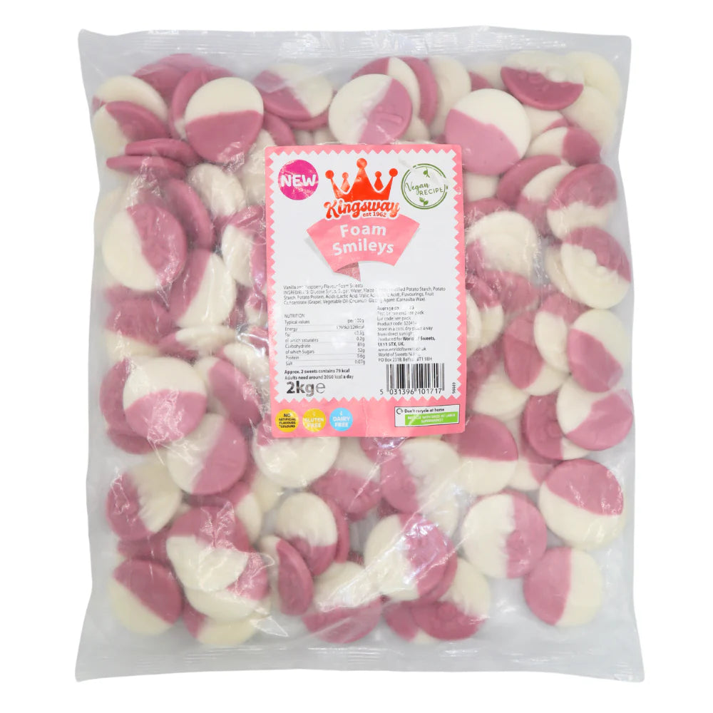 Kingsway Vanilla & Raspberry Foam Smileys - 2kg