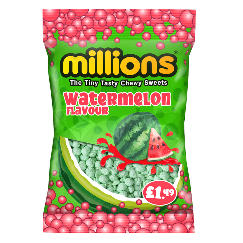 Millions Watermelon 110g Hanging Bags £1.49 PMP - 12 Count