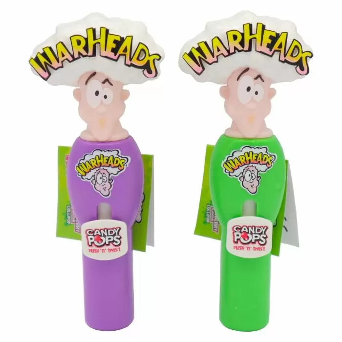 Candy Pops Warheads Push N Twist - 12 Count