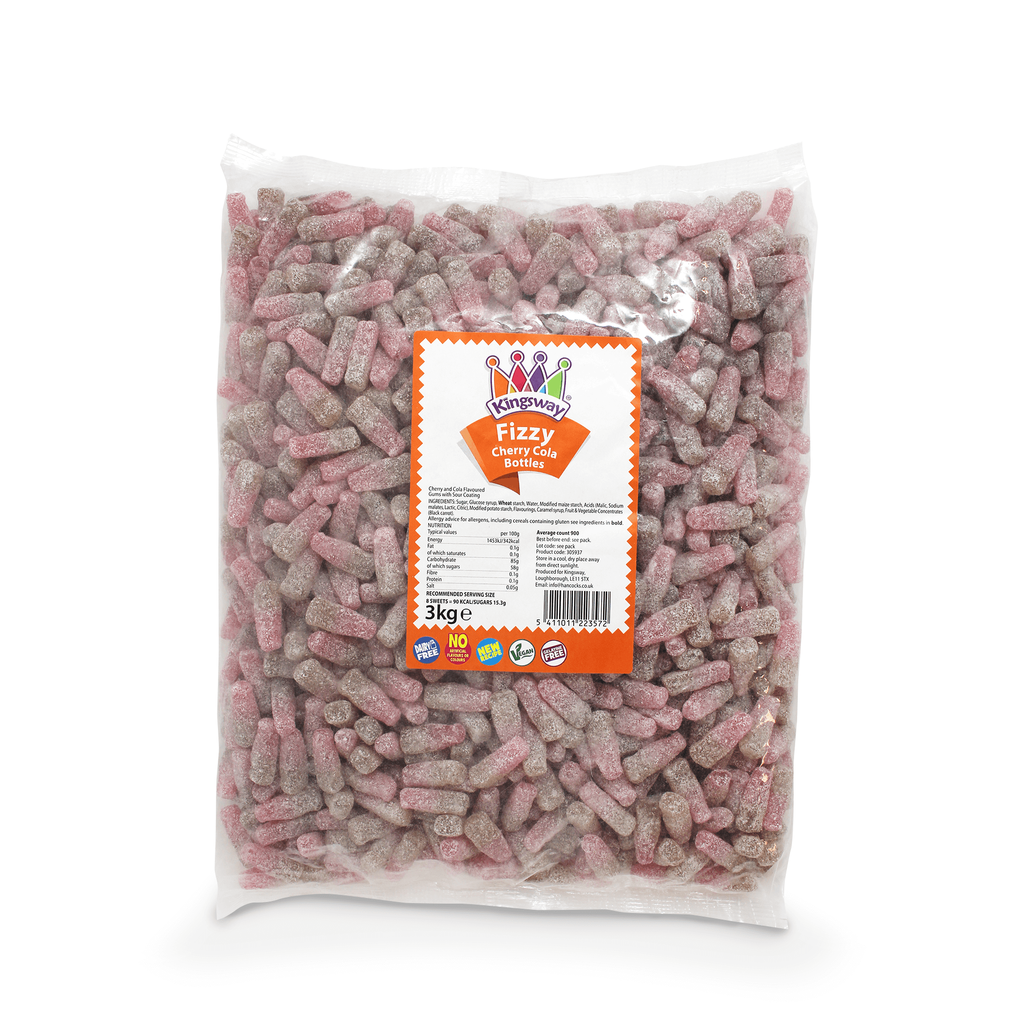 Kingsway Fizzy Cherry Cola Bottles - 3kg