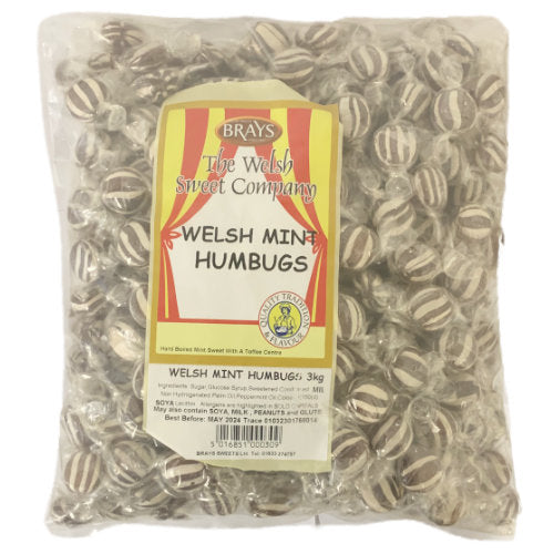 Brays Mint Humbugs Wrapped - 2.75kg