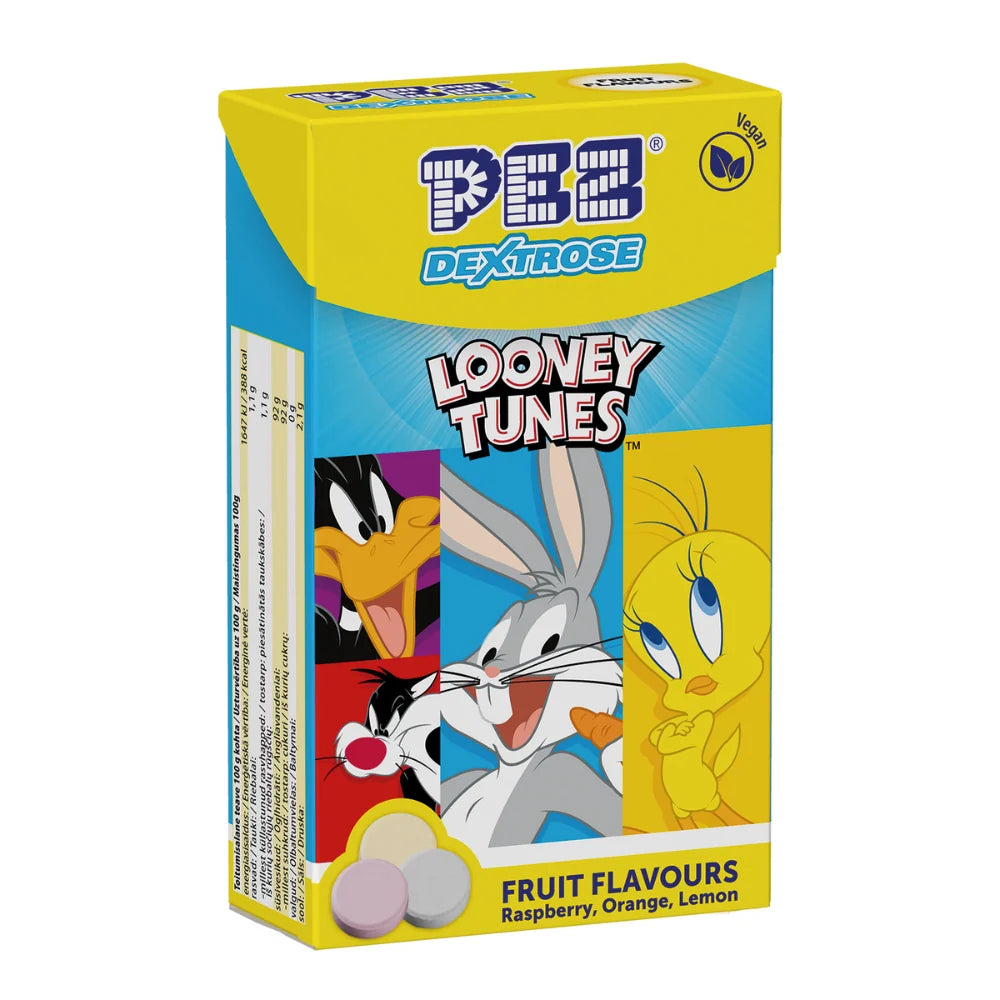 Pez Fizzy Looney Tunes Flip Top Box 30g - 24 Count