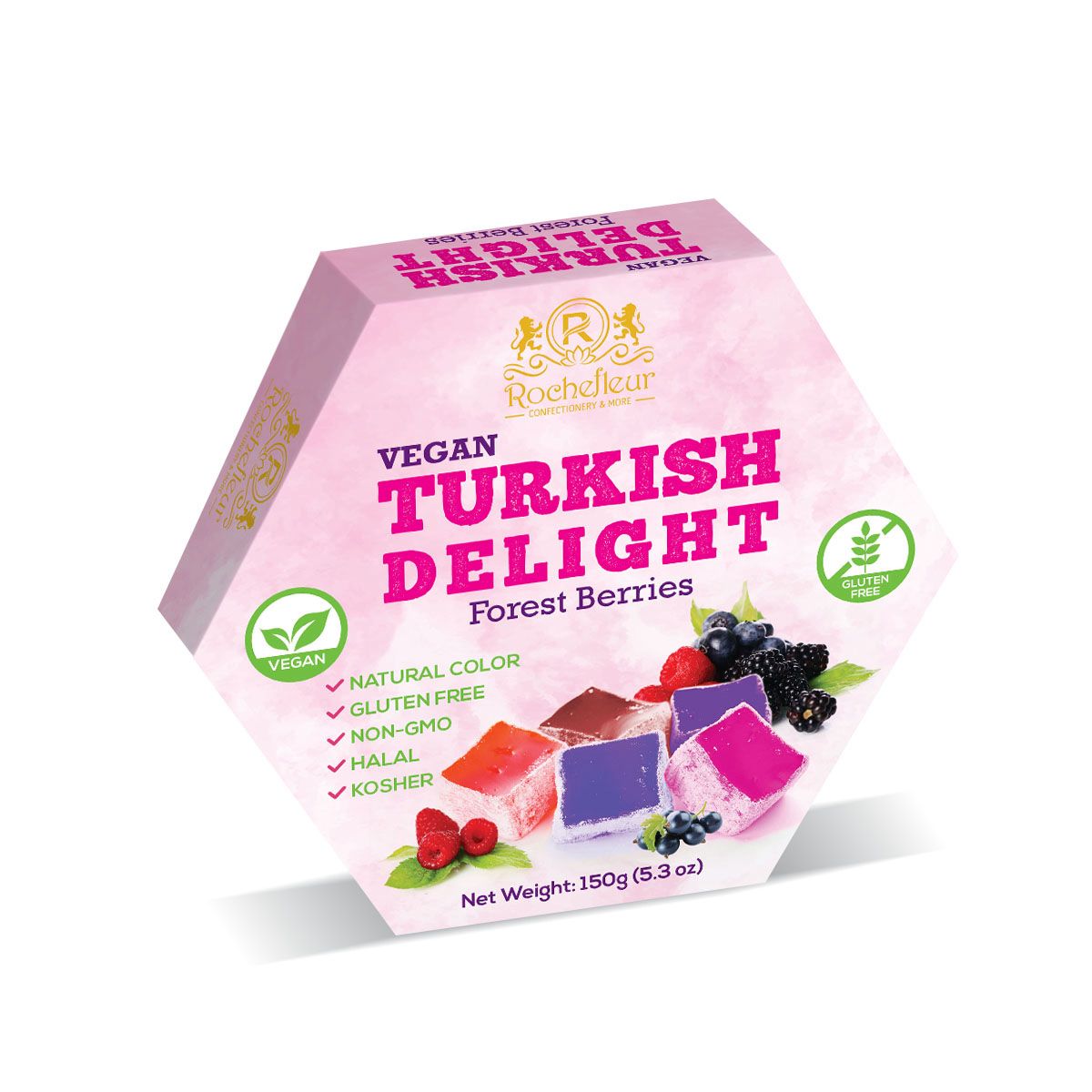 Rochefleur Forest Berries Turkish Delight 150g - 8 Count