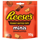 Reeses Milk Chocolate & Peanut Butter Cups Minis Pouch 90g - 10 Count