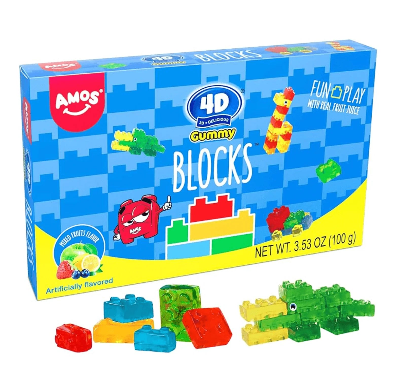 *DELISTED* Amos 4D Gummy Blocks Theatre Box 100g - 12 Count