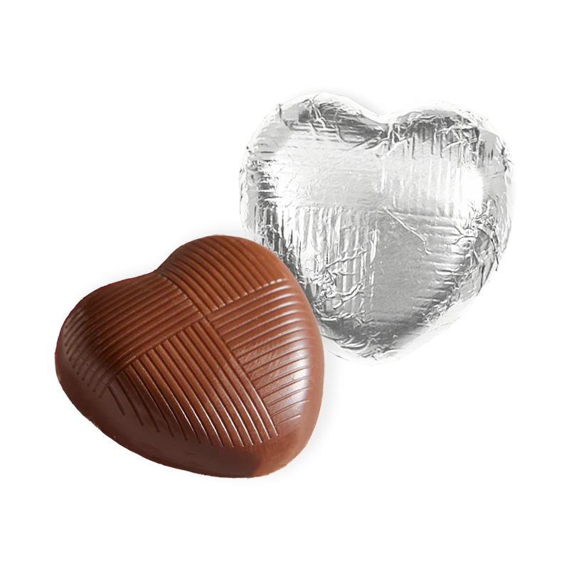 Whitakers Silver Foiled Chocolate Hearts - 1kg