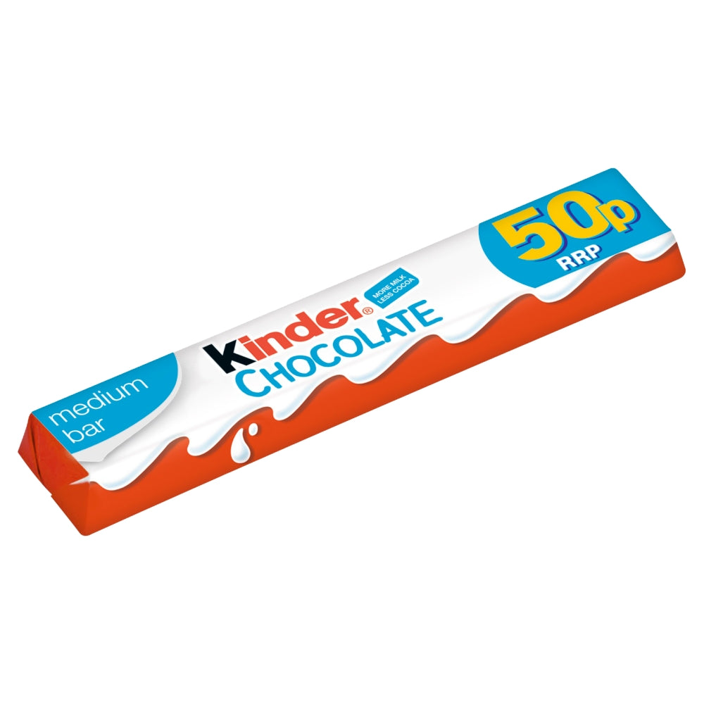 Kinder Chocolate Medium Bar 21g PMP 50p - 36 Count