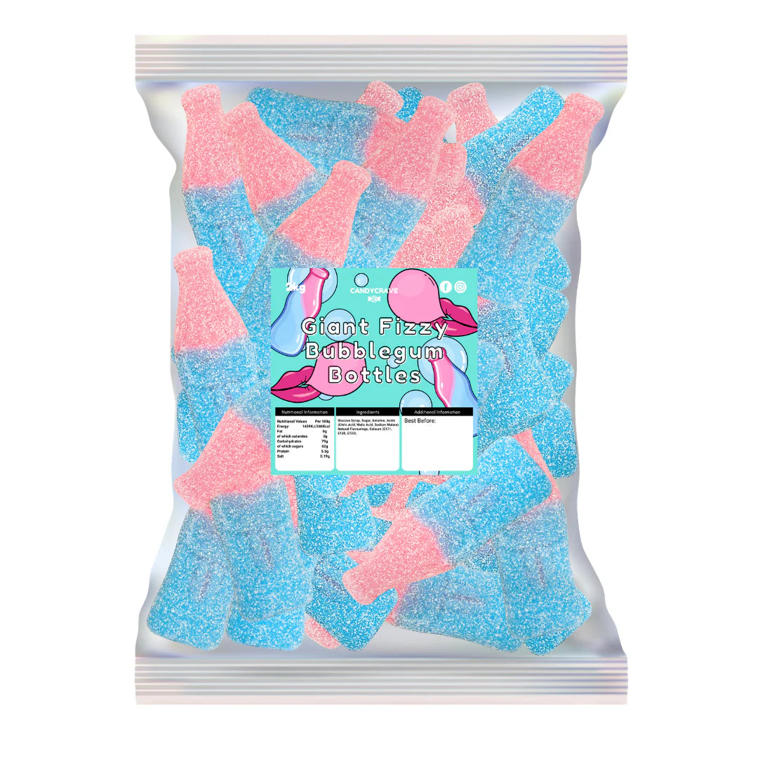 Candycrave Giant Fizzy Bubblegum Bottles - 2kg