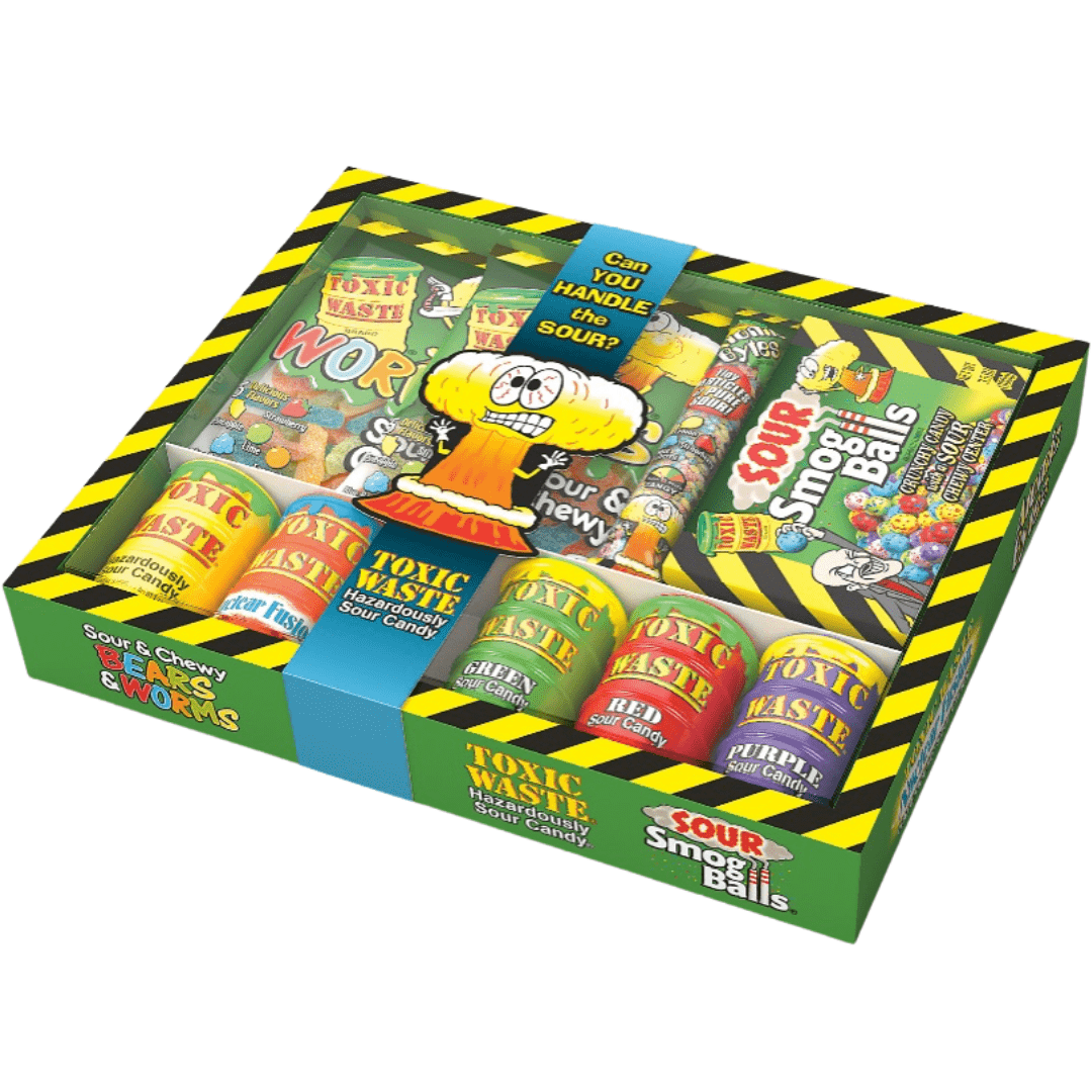 *SEASONAL* Toxic Waste Sour Candy Gift Box Assortment - 639g