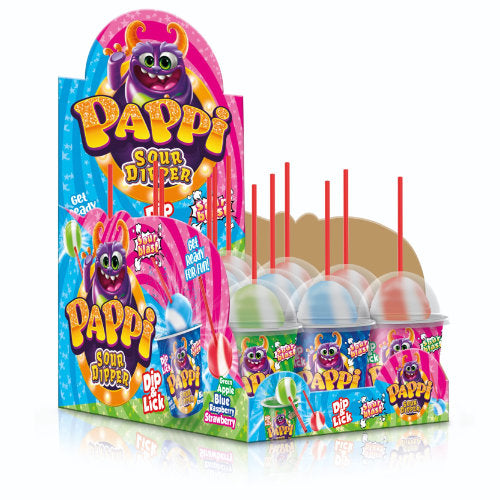 Pappi Sour Powder Candy Dipper - 12 Count