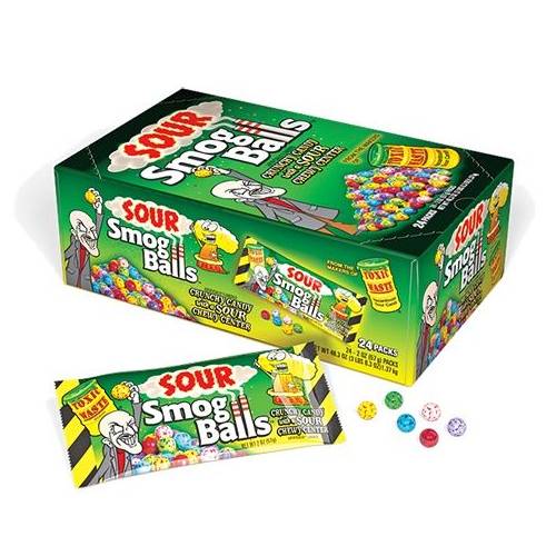 Toxic Waste Sour Smog Balls - 24 Count