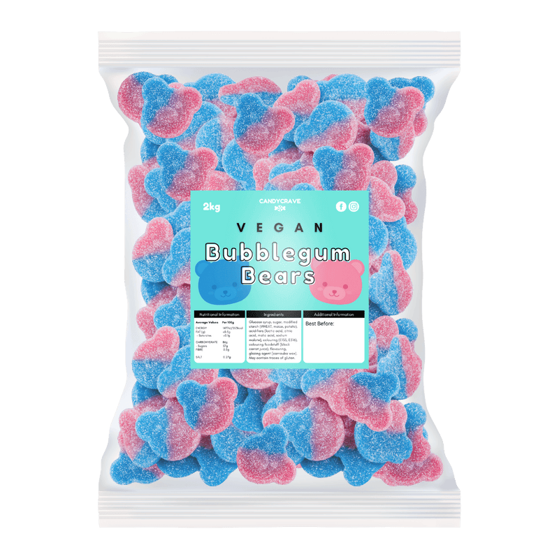 Candycrave Vegan Fizzy Bubblegum Bears - 2kg Bulk Bag