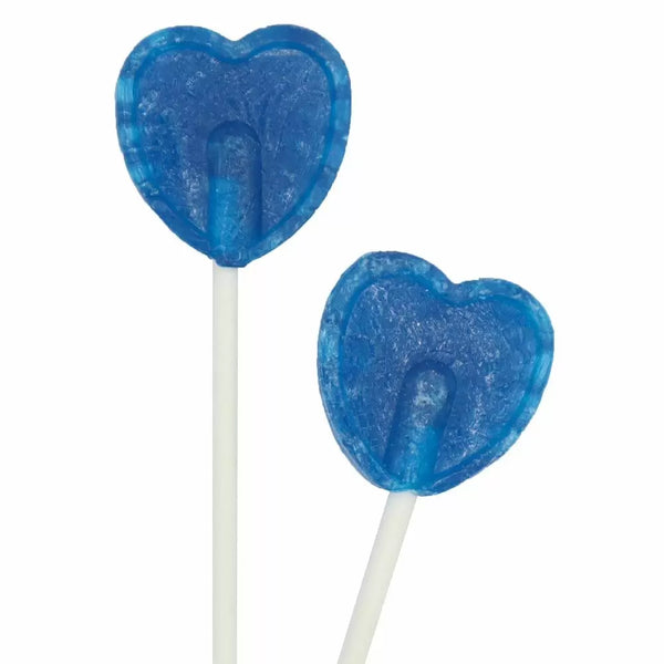 Blue Raspberry Heart Wrapped Lollipops - 1kg Bulk Bag