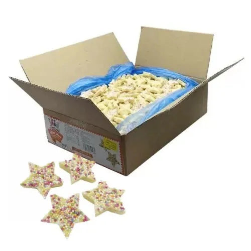 Hannahs White Chocolate Snowies Stars - 3kg Bulk Box