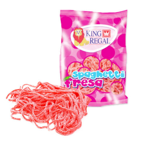 King Regal Sour Spaghetti Strawberry Laces - 1kg Bulk Bag