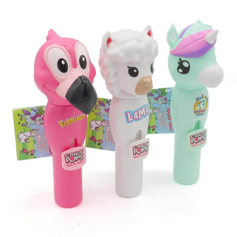 Candy Pops Llama/Unicorn/Flamingo Push N Twist - 12 Count