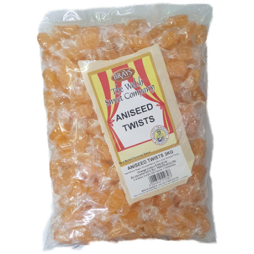 Brays Aniseed Twist Wrapped - 3kg Bulk Bag