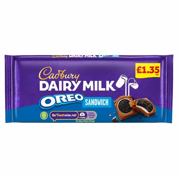 Cadbury Dairy Milk Oreo Sandwich Chocolate Bar 96g PMP £1.35 - 15 Count