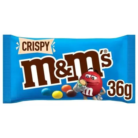 M&M's Crispy Pieces & Milk Chocolate Bag 36g  - 24 Count