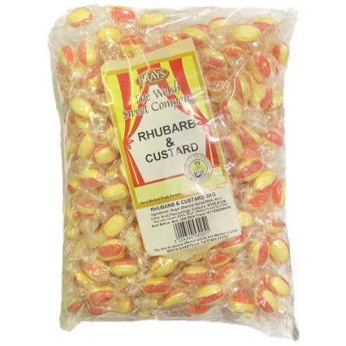Brays Rhubarb & Custard Wrapped - 3kg Bulk Bag