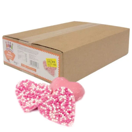 Hannahs Strawberry Pink Hearts - 3kg Bulk Box