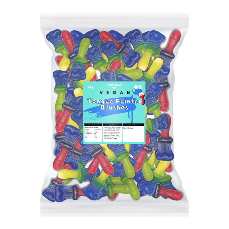 Candycrave Vegan Tongue Painter Brushes - 2kg Bulk Bag