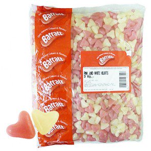 Barratt Pink & White Bean Hearts - 3kg