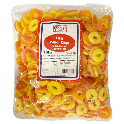 Kandy Warehouse Fizzy Small Peach Rings - 2.5kg