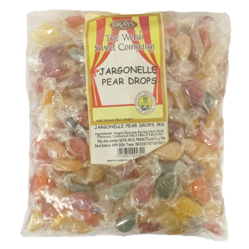 Brays Jargonelle Pear Drops Wrapped - 3kg Bulk Bag