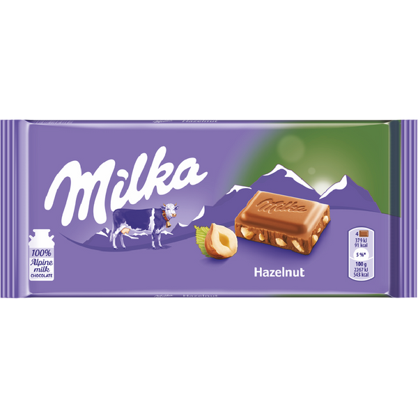 Milka Hazelnut Chocolate 100g - 22 Count