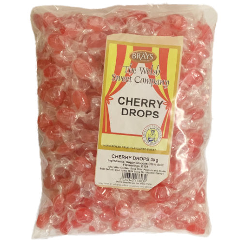 Brays Cherry Drops Wrapped - 3kg Bulk Bag