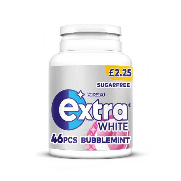 Wrigley's Extra White Bubblemint Sugarfree Chewing Gum Bottle PMP £2.25 - 6 Count