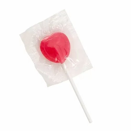 Red Heart Wrapped Lollipops - 1kg Bulk Bag