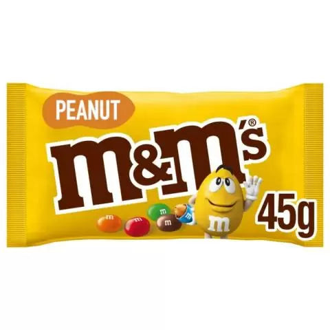 M&M's Crunchy Peanut & Milk Chocolate Bag 45g  - 24 Count