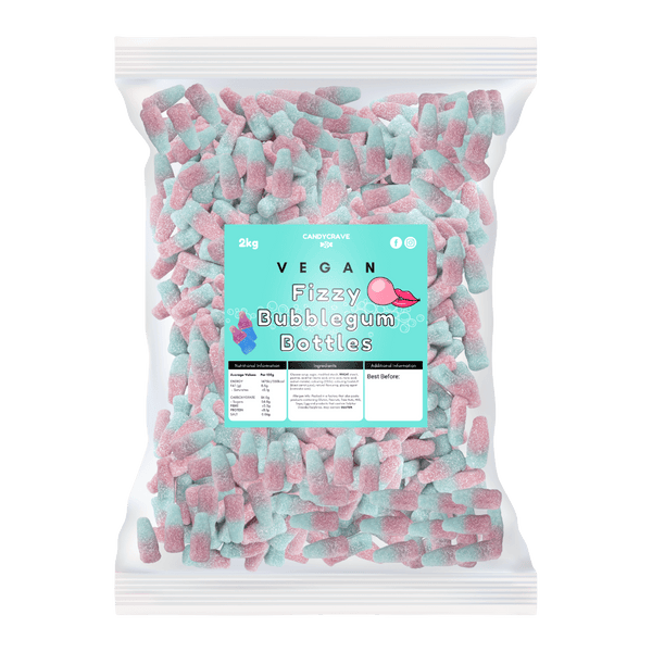 Candycrave Vegan Fizzy Bubblegum Bottles - 2kg Bulk Bag