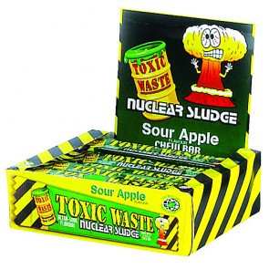 Toxic Waste Sour Apple Chew Bars - 50 Count