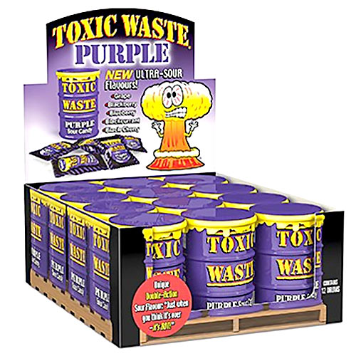Toxic Waste Sour Candy Purple - 12 Drums